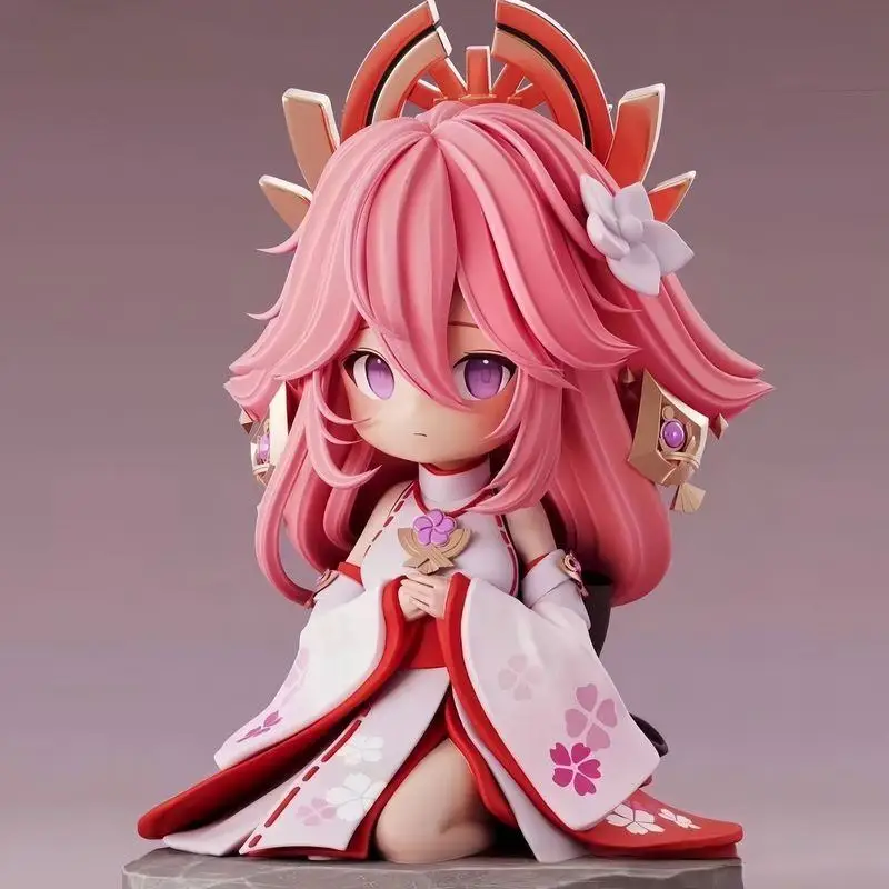 Genshin Impact דמות ישיבה בסגנון Q של יאה מיקו (8-Million-Angel) (Genshin Impact Yae Miko Q-Style Seated Figure (8-Million-Angel) )